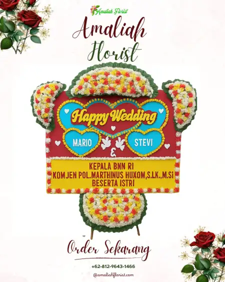 Papan Bunga Pernikahan Watudakon